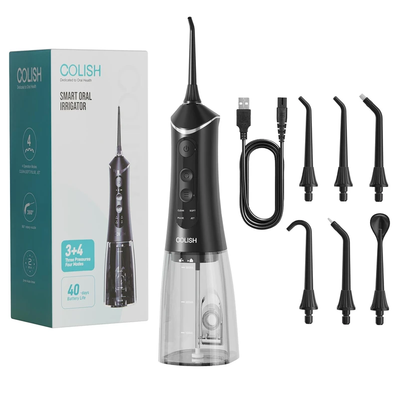 Portable Cordless Water Flosser, 3-Second Start Tech, 3 Pressures, 300ml Tank, Rechargeable; Ideal for Travel/Braces.