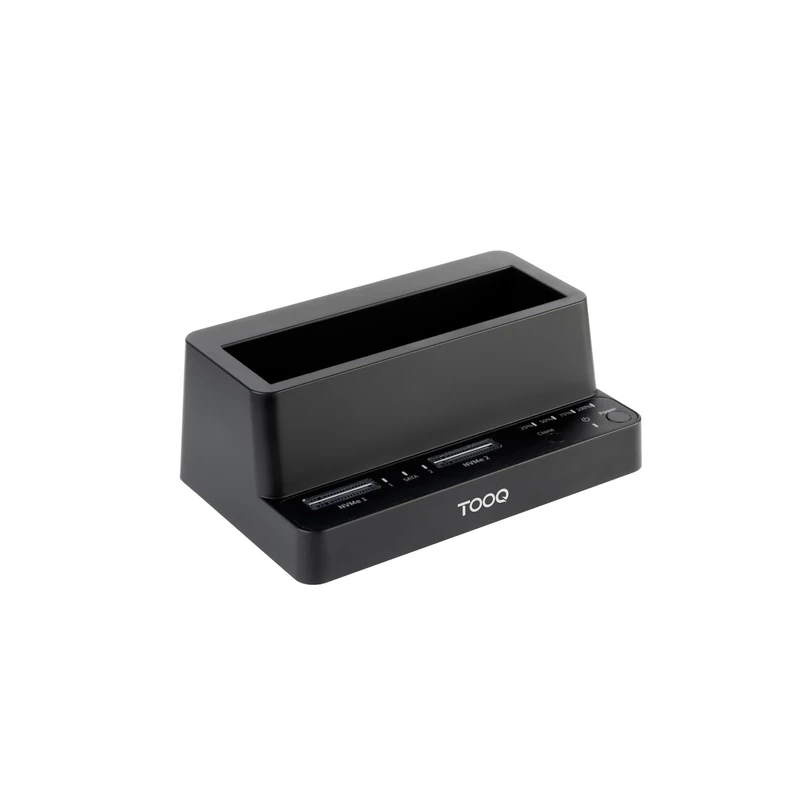 TOOQ TQDS-502B USB-C 3.2 Gen 2 Dual Bay M.2 NVMe SSD Docking Station + 2.5"/3.5" HDD + Cloner - Black