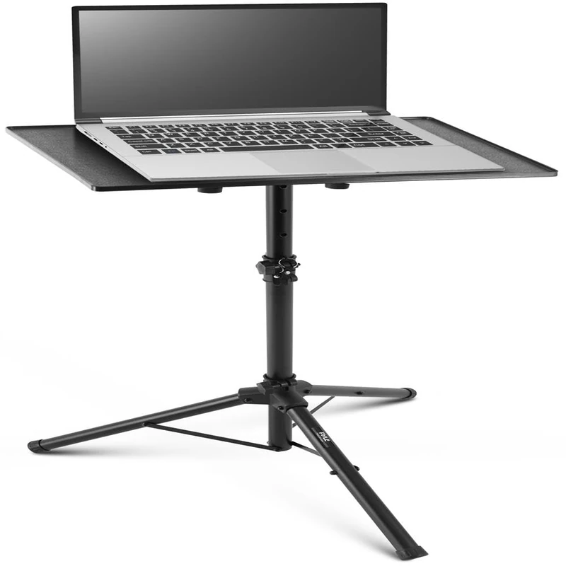 Universal Projector Stand - Height & Angle Adjustable Tripod Stand - Hold Laptops, Computers, DJ Equipment & Projectors - Heavy Duty - Perfect for Stage, Studio, & Office Events - Extends 28'' to 46"