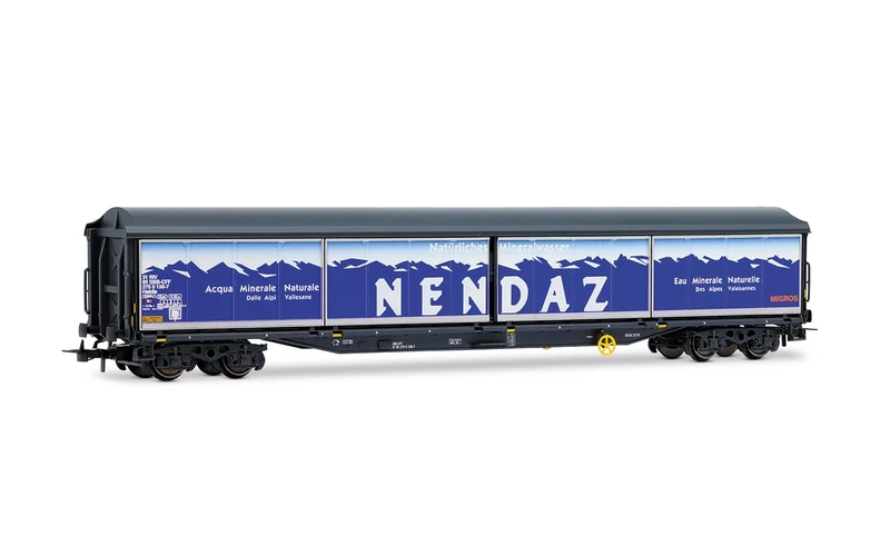 Rivarossi HR6720 SBB, 4-axle sliding-wall wagon Habils "NENDAZ", ep. V, Railway Rolling Stock Wagons, for ages A14+