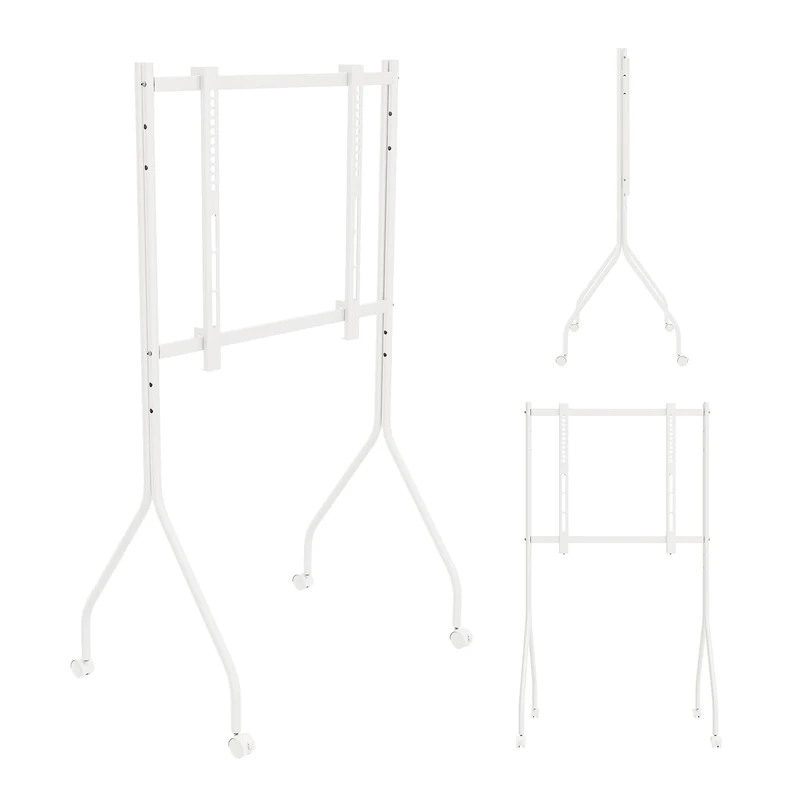 Maclean MC-180 W TV Floor Stand on Wheels for 37–80" TVs, White