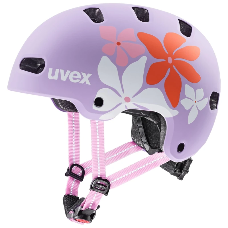 uvex kid 4 style bike helmet for kids - flower lilac matt/51-55 cm