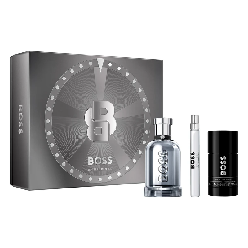 BOSS Bottled Beyond Eau de Toilette Intense for Men 50ml and 10ml and Deodorant Stick 75ml Trio Gift Set