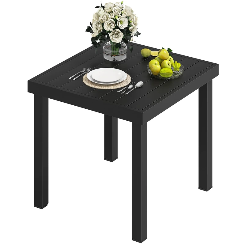 DWVO Aluminum Garden Table 78 cm, Outdoor Table for Patio & Garden