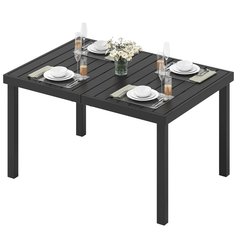 DWVO Aluminum Garden Table 140 cm, Outdoor Table for Patio & Garden