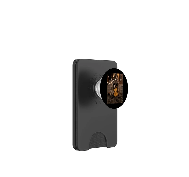 Funny Raccoon Meme Eating Hash Brown Men Women PopSockets PopWallet for MagSafe