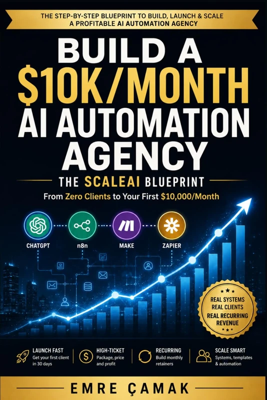 AI Automation Agency: From Zero to $10K/Month: A Practical Blueprint for Building an AI-Powered Service Business with n8n, Make, Zapier, and ChatGPT