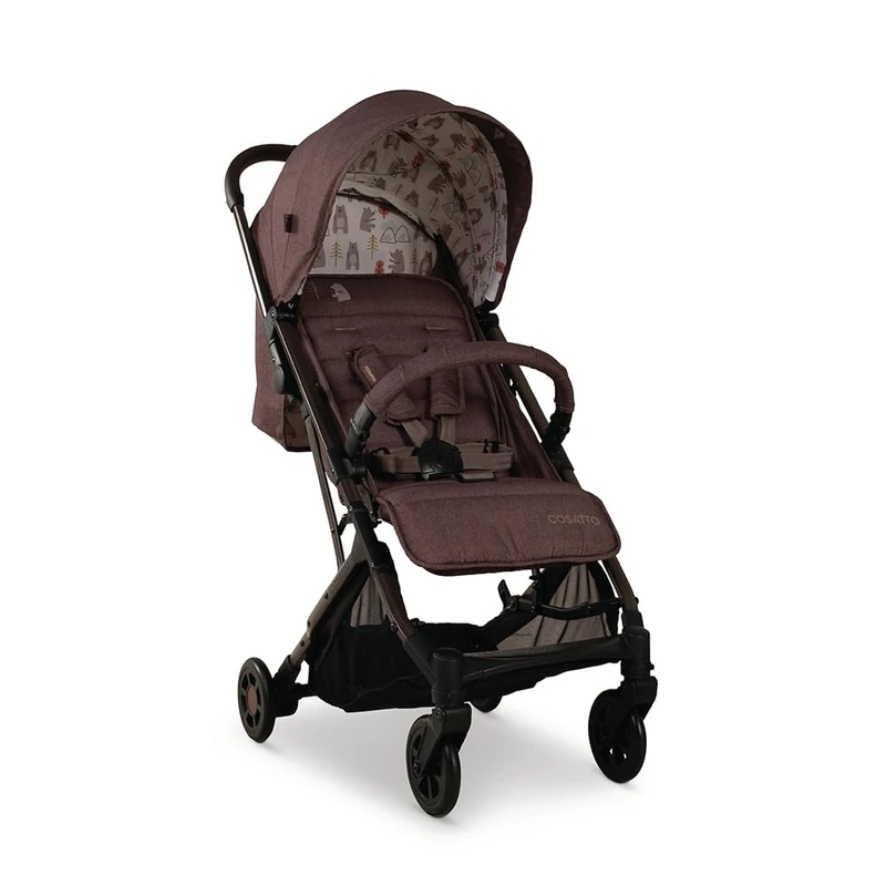 Cosatto Yo Travel Stroller - Baby Pushchair Lightweight Compact Fold from Birth to 25kg - Airline Compatible, One Hand Easy Fold, Large 8kg Shopping Basket, Raincover & Bumper Bar (Bear Hug)