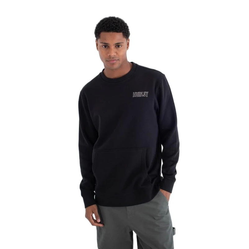 Hurley Fleece Top Printing Press Species Crew Black