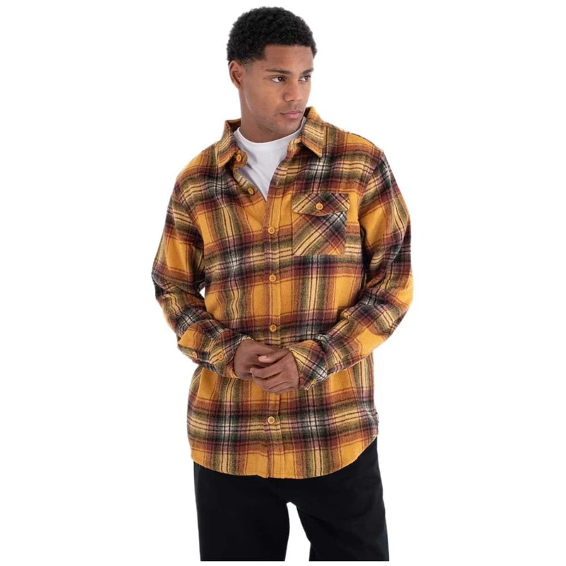 Hurley B999 Heavy Weight Flannel Yellow Woven Top