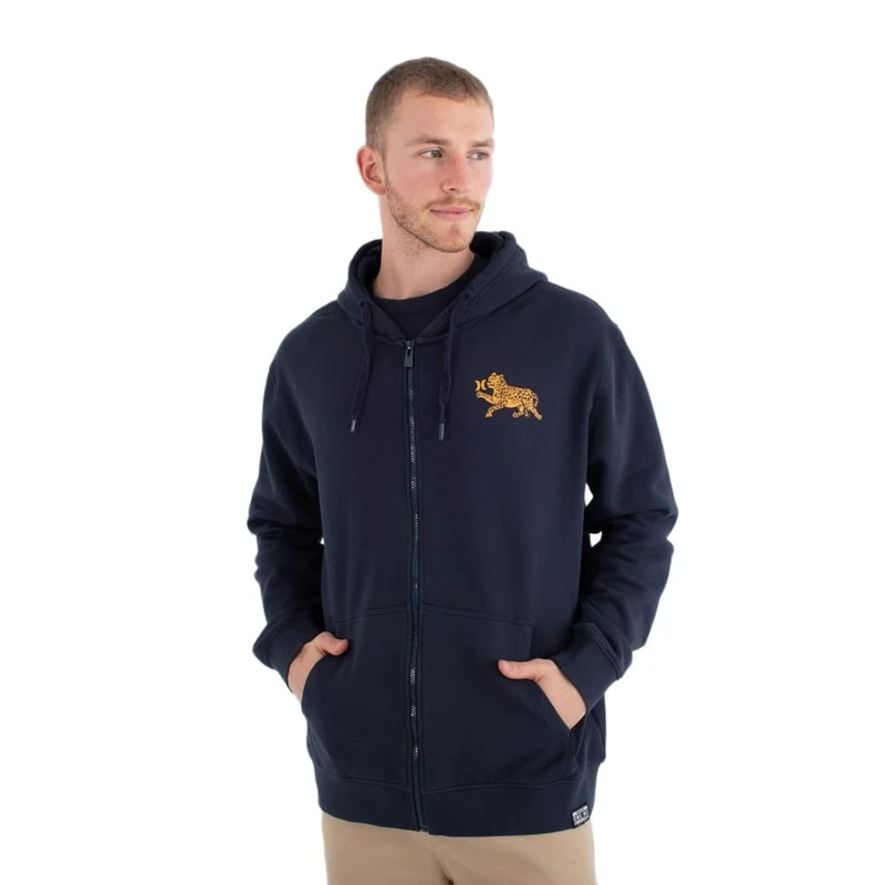 Hurley Fleece Top M Sider Zip Hood Obsidian