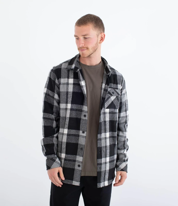 Hurley B999 Heavy Weight Flannel Woven Top - Black