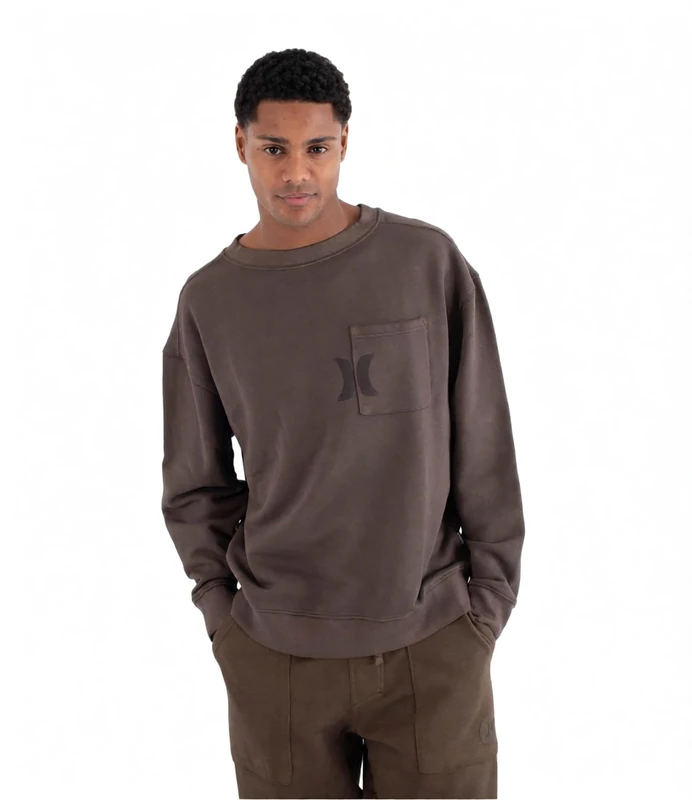 Hurley Fleece Top Craft Pocket Crew 2.0 - Dark Brown