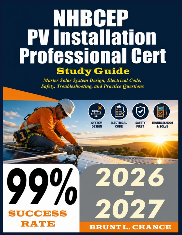 NHBCEP PV Installation Professional Cert Study Guide 2026: Master Solar System Design, Electrical Code, Safety, Troubleshooting, and Practice Questions