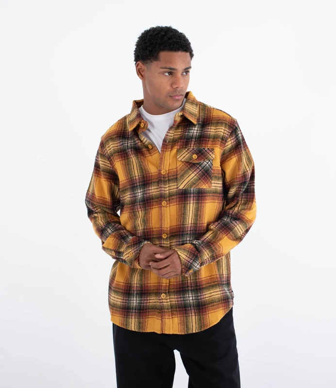 Hurley B999 Heavy Weight Flannel Shirt - Yellow