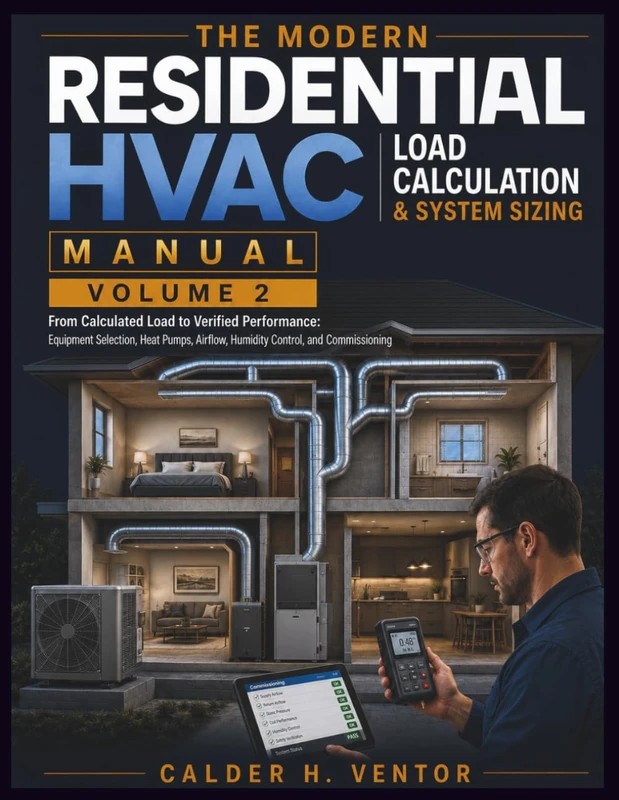 The Modern Residential HVAC Load Calculation & System Sizing Manual: From Calculated Load to Verified Performance: Equipment Selection, Heat Pumps, Airflow, Humidity Control, and Commissioning