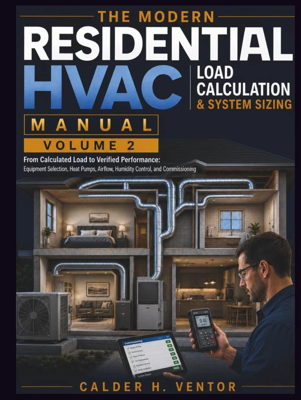 The Modern Residential HVAC Load Calculation & System Sizing Manual: From Calculated Load to Verified Performance: Equipment Selection, Heat Pumps, Airflow, Humidity Control, and Commissioning