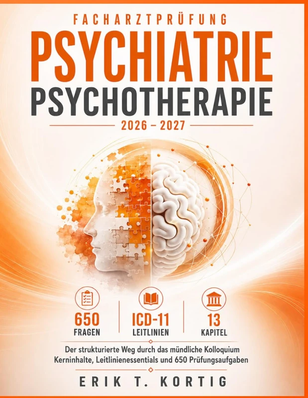 Facharztprüfung Psychiatrie Psychotherapie 2026-2027: Der strukturierte Weg durch das mündliche Kolloquium Kerninhalte, Leitlinienessentials und 650 Prüfungsaufgaben