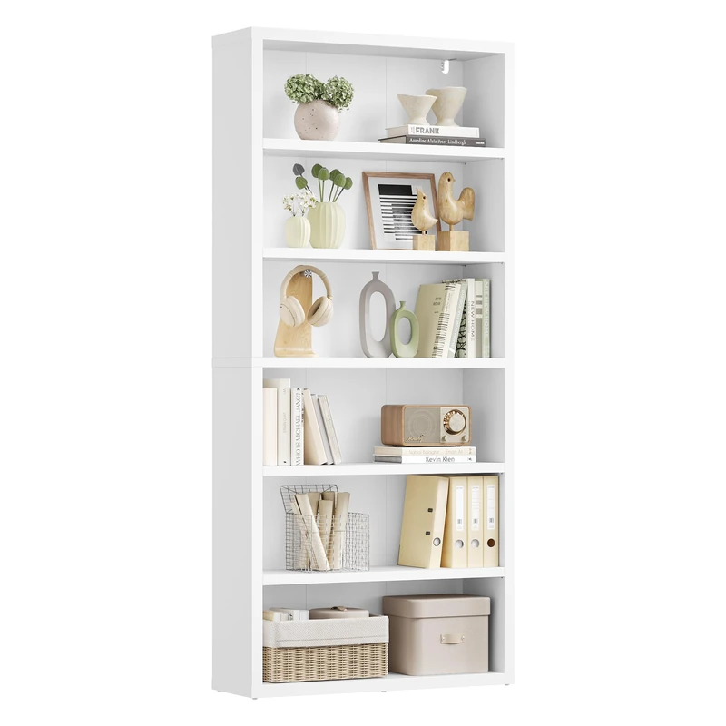 VASAGLE 6-Tier Bookcase, Adjustable Shelves, Tall Shelf Unit