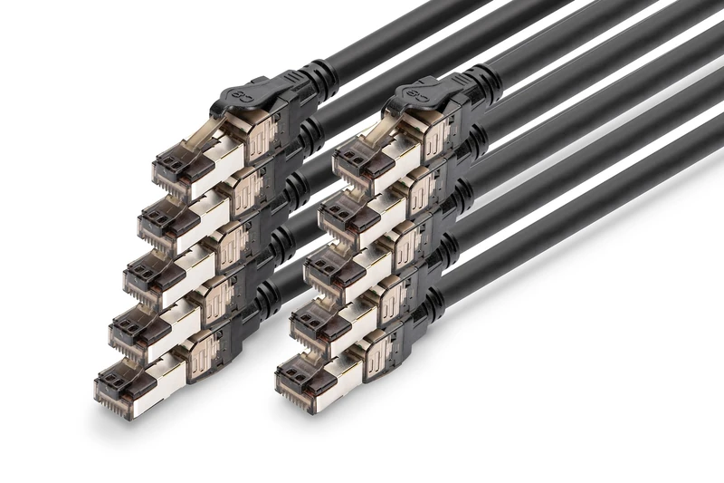 Digitus Cat 8.1 LAN cable – 3 m – 10 pieces – S/FTP – Black