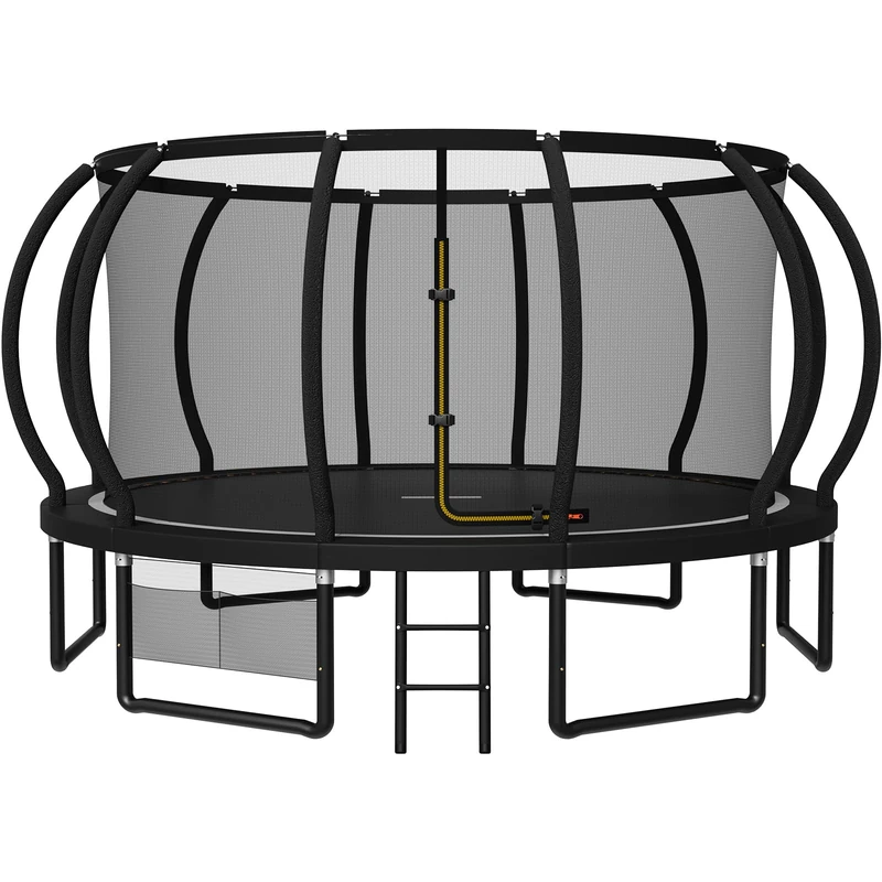 JUMMICO Garden Trampoline for Children, 6ft/7.5ft/10ft/12ft/14ft/16ft Trampoline Outdoor Safety net and Padded Poles for Children Indoor Outdoor Fitness,Maximum up to 150 kg