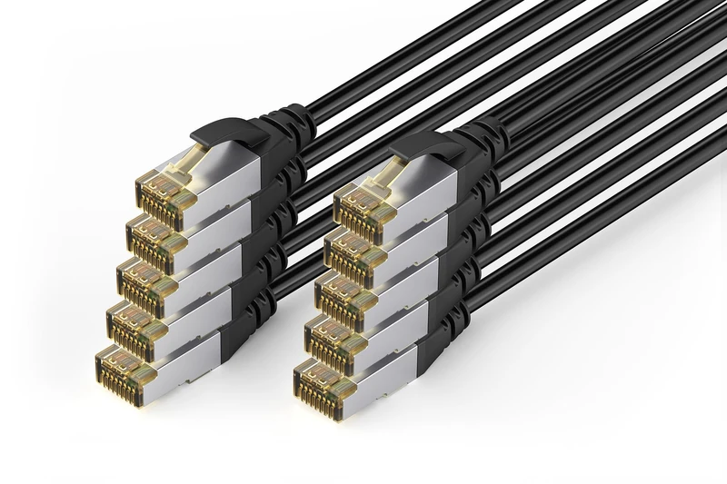 Digitus Outdoor Network Cable Cat 6A – 5 m – 10 pieces – 10 Gbit/s – Black
