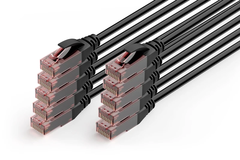 Digitus Outdoor Network Cable Cat 6 – 10 m – 10 pieces – 1 Gbit/s – Black