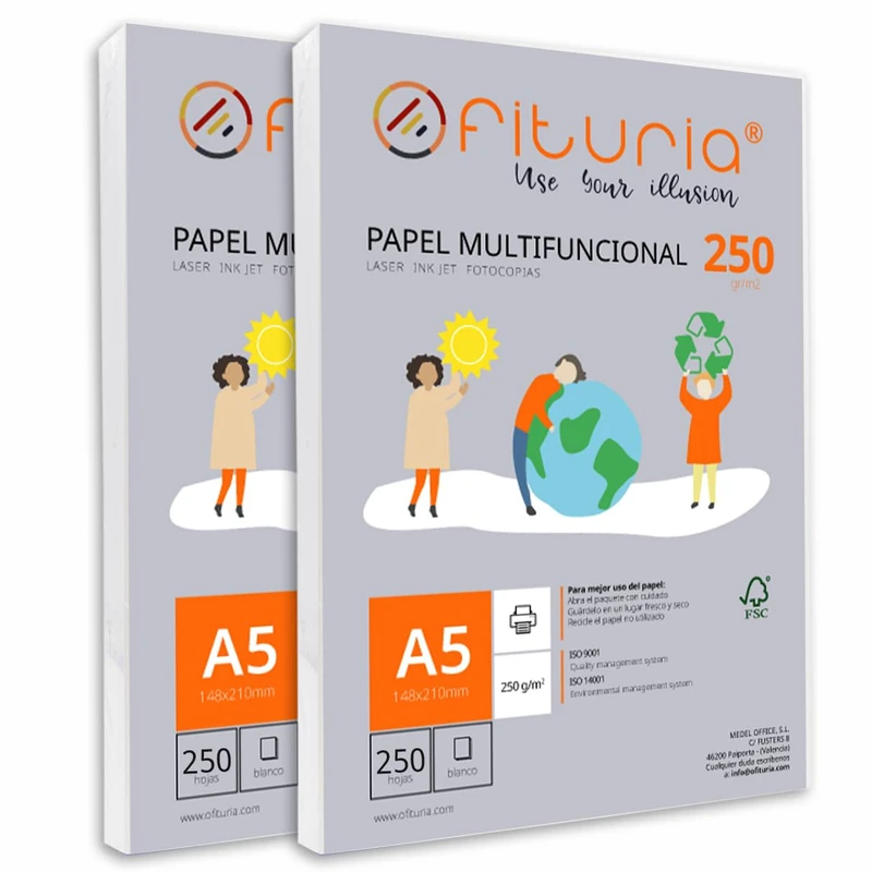 Ofituria - Pack of A5 Sheet 250 g 500 Sheets White Multifunction Paper