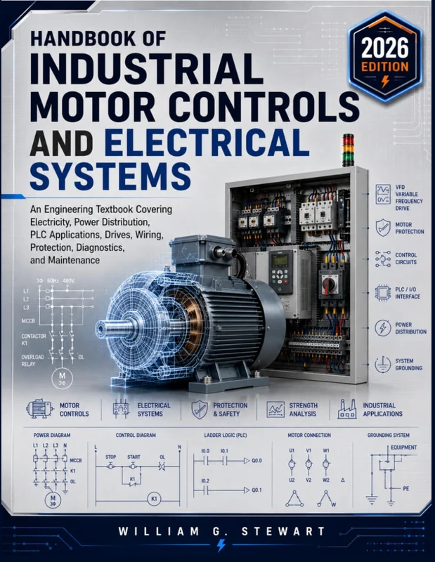 Handbook of Industrial Motor Controls and Electrical Systems: An Engineering Textbook Covering Electricity, Power Distribution, PLC Applications, Drives,Wiring,Protection, Diagnostics, and Maintenance