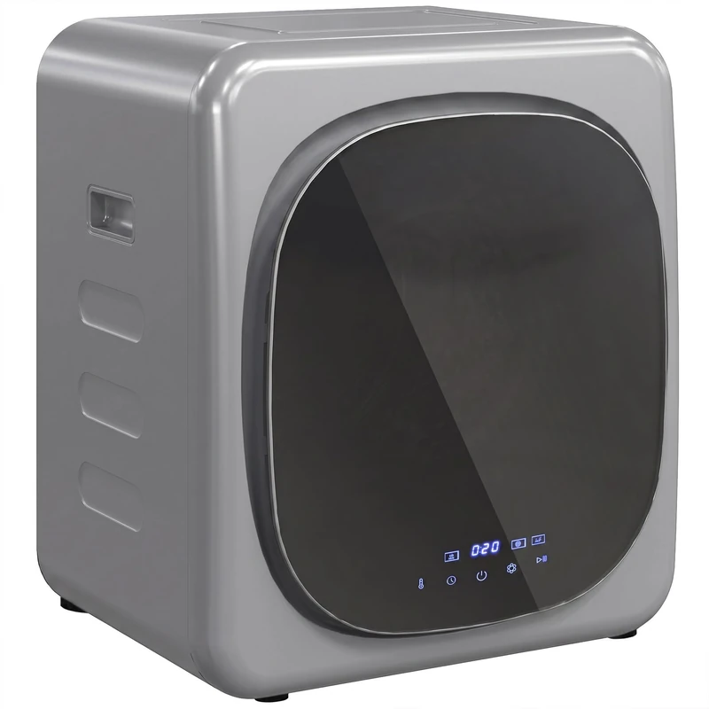 HOMCOM Vented Tumble Dryer wth 2.5kg Dry Capacity, 800W, Silver Tone