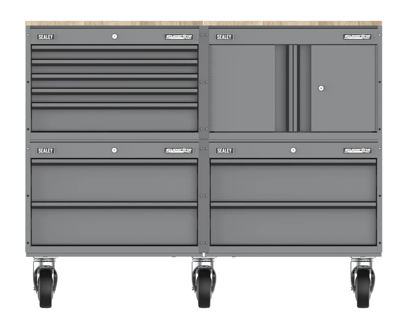 Sealey Superline PRO® Modular Storage System Combo - Rubber Wood Worktop - APMSCCOMBO5