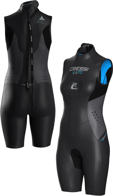 CRESSI Kaito Lady Shorty 2mm Neoprene Swimming Wetsuit - Black/Grey - XS/1