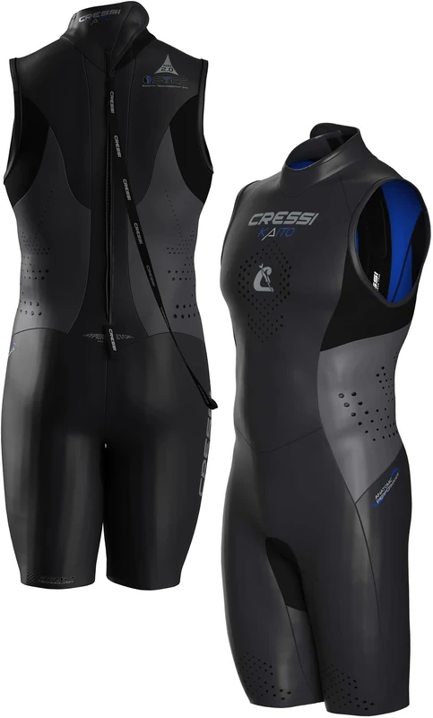 CRESSI Kaito Man Shorty 2mm Neoprene Swimming Wetsuit - Black/Grey - 3XL/7