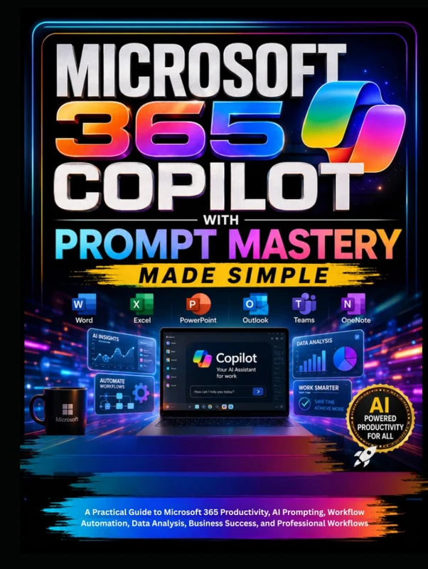 Microsoft 365 Copilot with Prompt Mastery Made Simple: A Practical Guide to Microsoft 365 Productivity, AI Prompting, Workflow Automation, Data Analysis, Business Success, and Professional Workflows