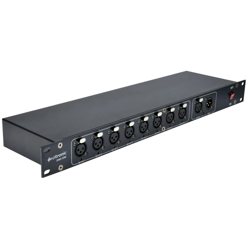 Citronic DMX-SR8 8-Way DMX Splitter 19" Rack Mount XLR Signal Distributor