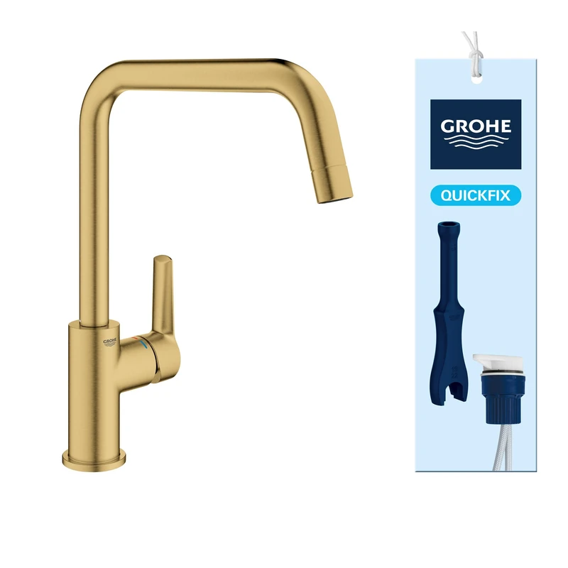 GROHE Start Kitchen Sink Mixer Tap, Brushed Gold, 30470GN0