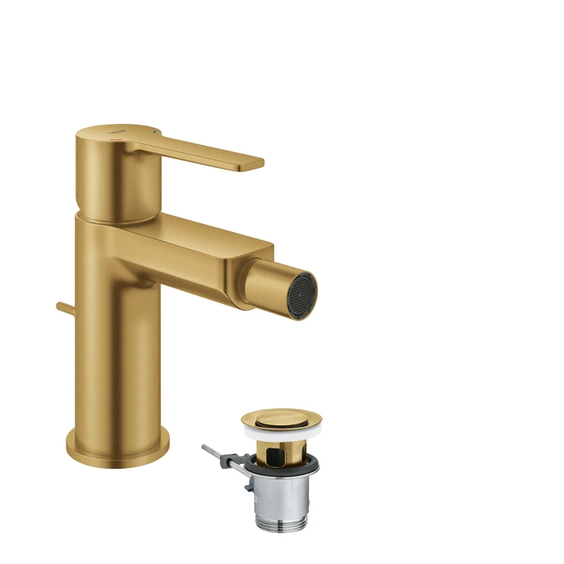 GROHE Lineare Bidet Mixer Tap with Waste Set, Brushed Gold, 33848GN1