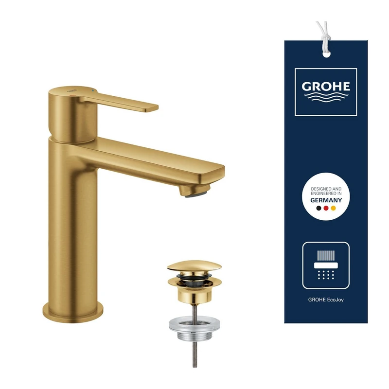 GROHE Lineare Basin Mixer Tap S-Size, Brushed Gold, 23106GN1