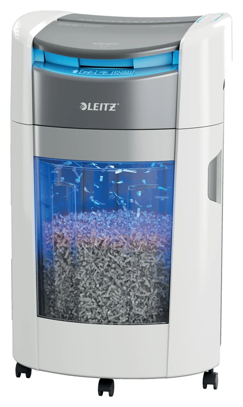 Leitz IQ OptiMax Office 300 Paper Shredder, P4 Cross-Cut, 300 Sheets