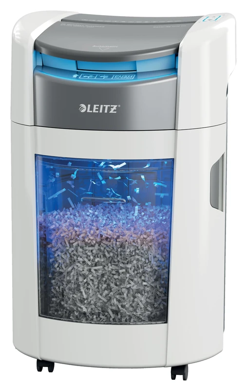 Leitz IQ OptiMax Autofeed 200 Cross-Cut Paper Shredder, P4, 200 Sheets