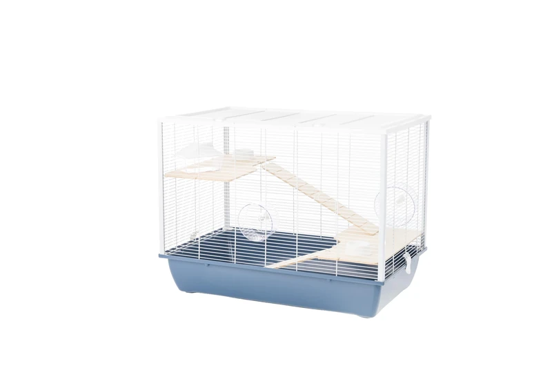Little Friends Langham Rat & Hamster Cage, 78x48x58cm, Blue/White