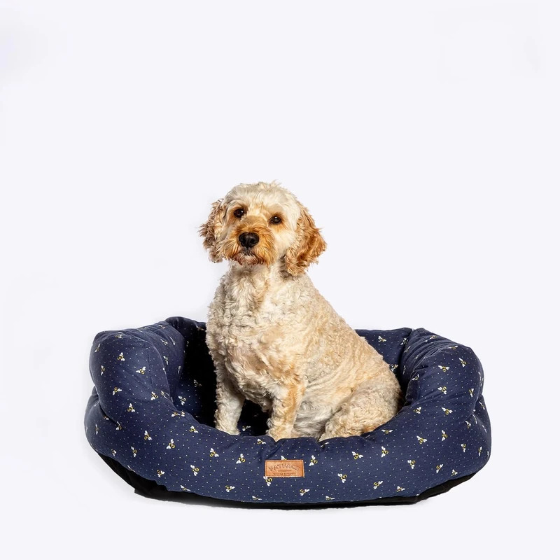 FatFace Party Dogs Round Dog Bed by Danish Design, Medium