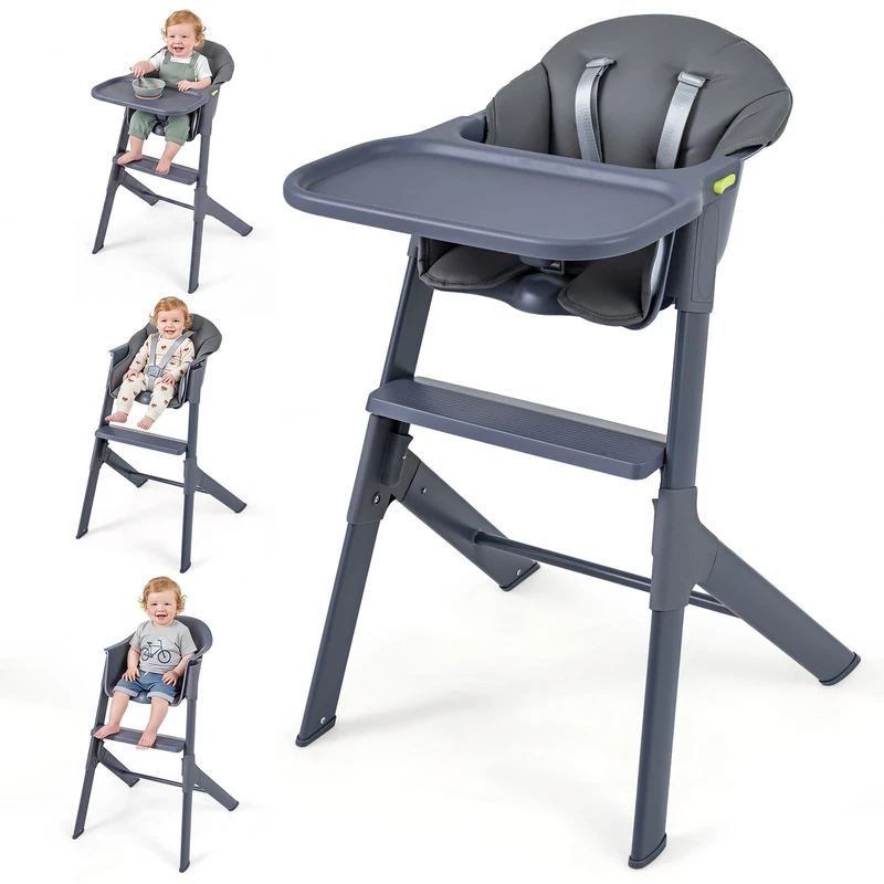 GYMAX High Chair for Toddlers, 3-in-1 Baby Highchair