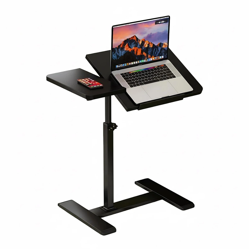 Height-adjustable side table, double tilt, standing desk and laptop table