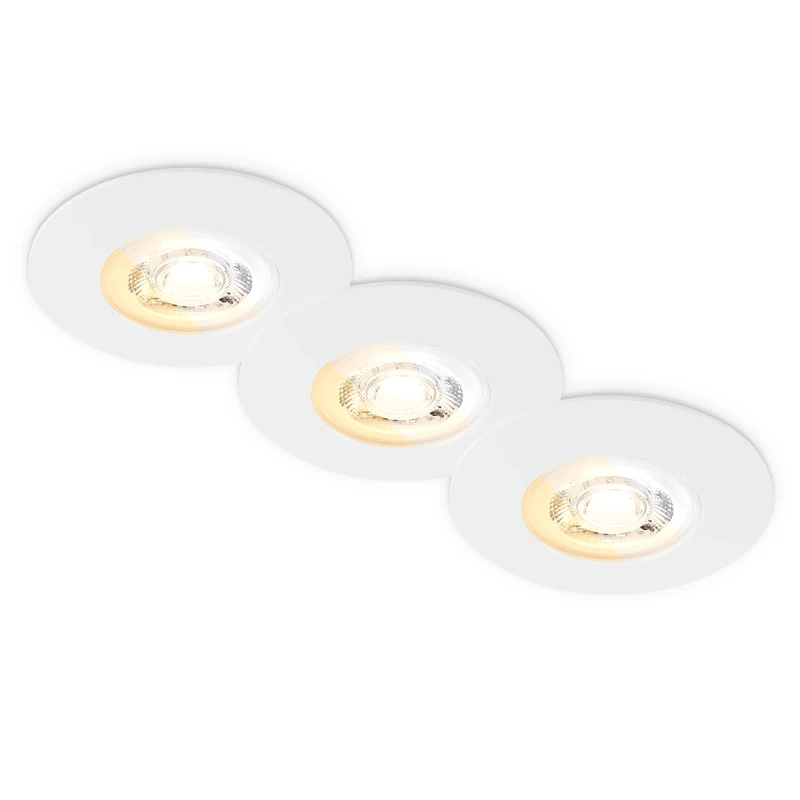 Briloner - 3-Pack LED Bathroom Downlights, Dimmable, CCT, IP65, White