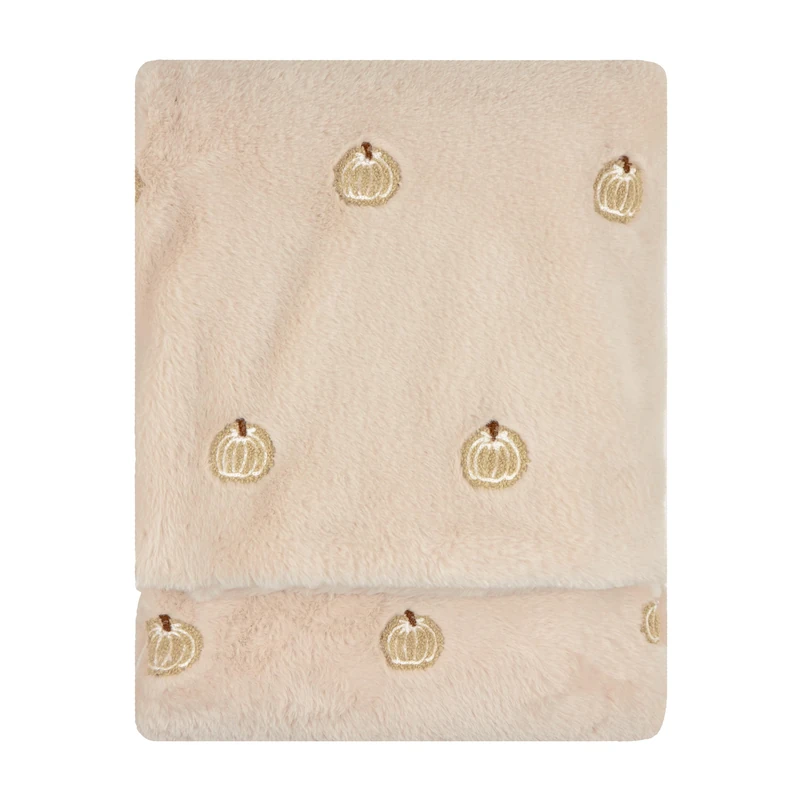 furn. Autumn Pumpkins Throw (Natural - 130x180cm)