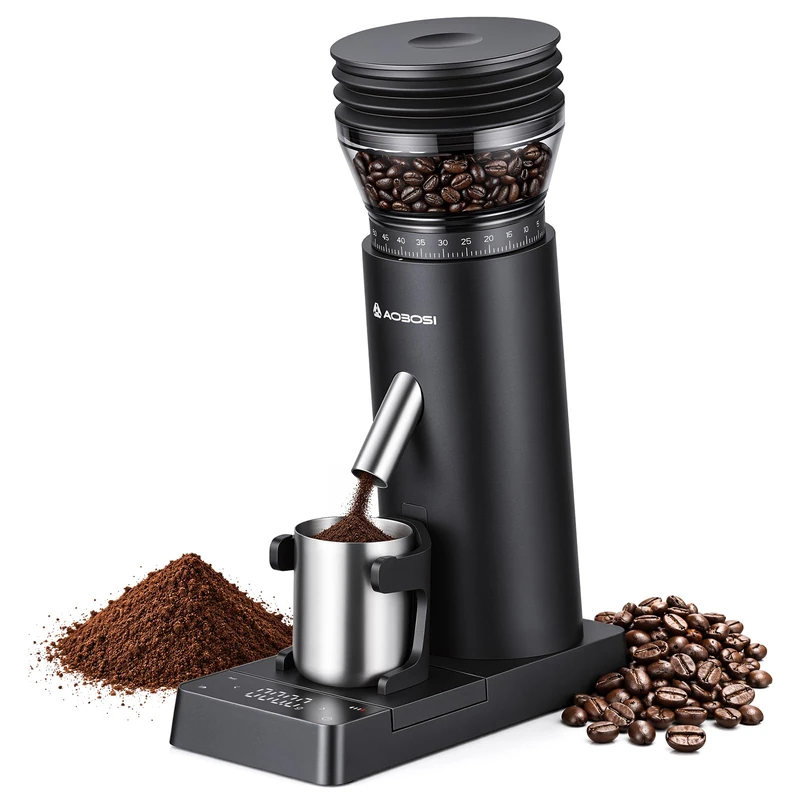 AAOBOSI Electric Burr Coffee Grinder w/Scale, 60 Grind Settings, Cordless