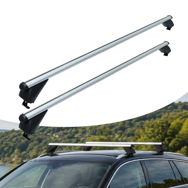 Relaxdays roof bars, fixed roof rails, 124 cm, span 105 cm, 180 kg, silver