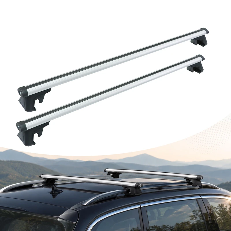 Relaxdays roof bars, open roof rails, 124 cm, span 110 cm, silver
