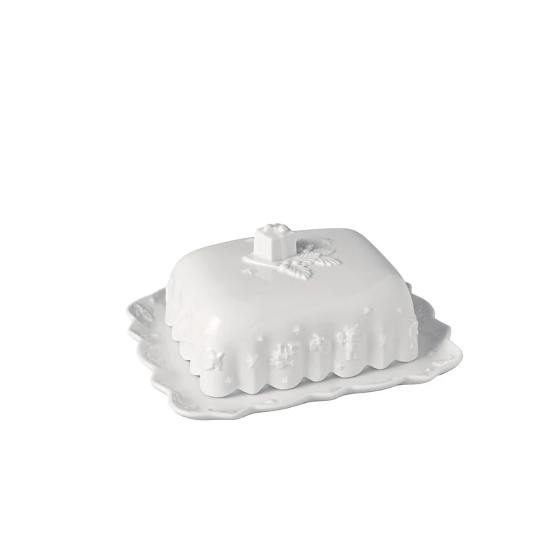 Villeroy & Boch – Toy's Delight Royal Classic butter dish white, dishwasher-safe, microwave-safe, Christmas jar for butter for breakfast, Christmas crockery, premium porcelain